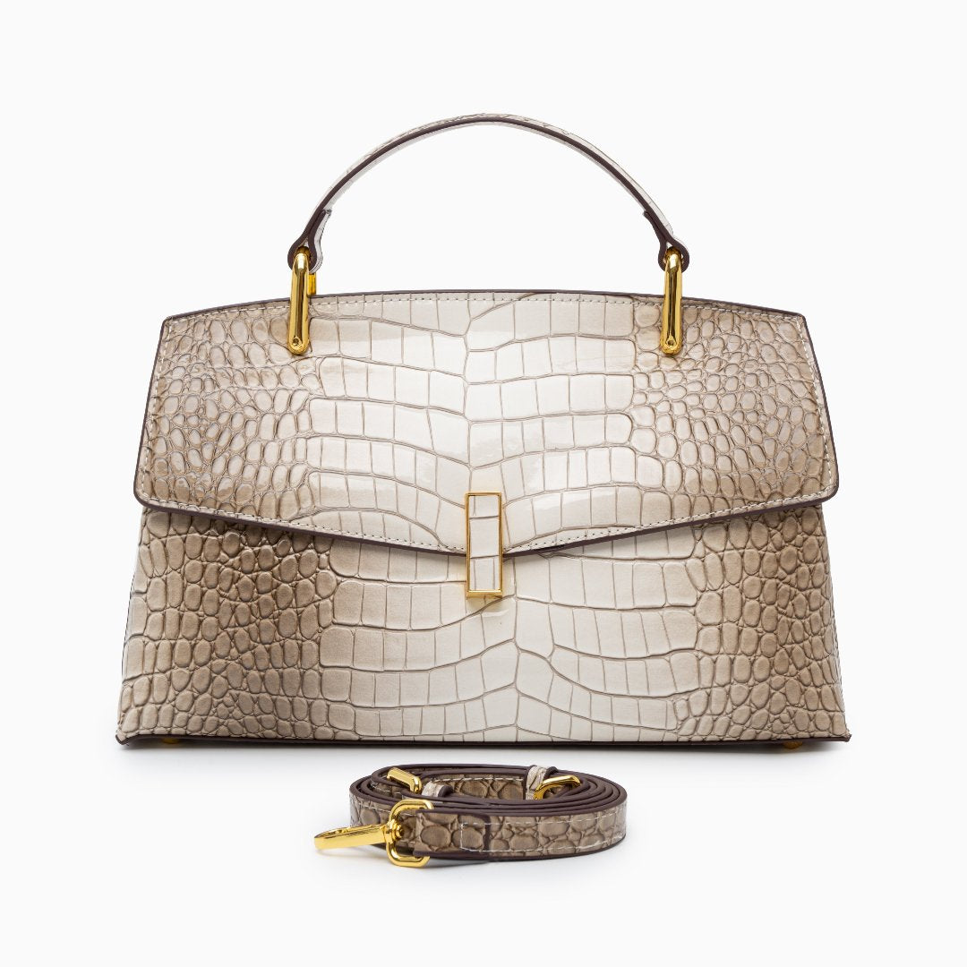 Sylvie · Sac structuré à l'effet croco brillant