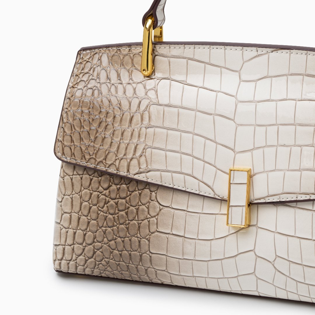 Sylvie · Sac structuré à l'effet croco brillant