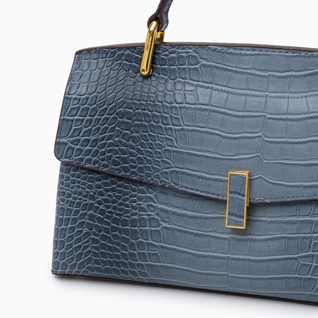 Sylvie · Sac structuré à l'effet croco brillant