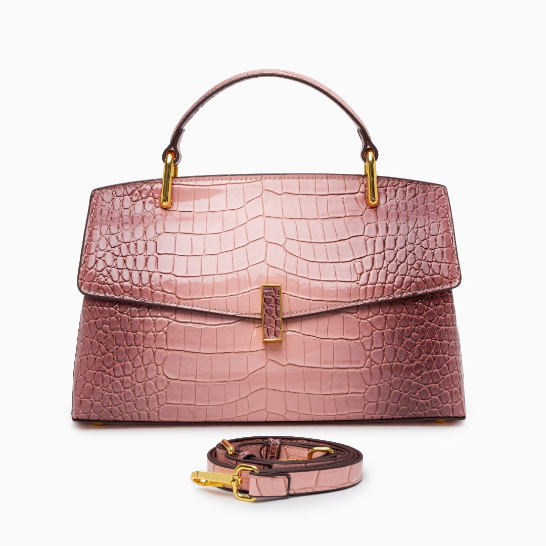 Sylvie · Sac structuré à l'effet croco brillant