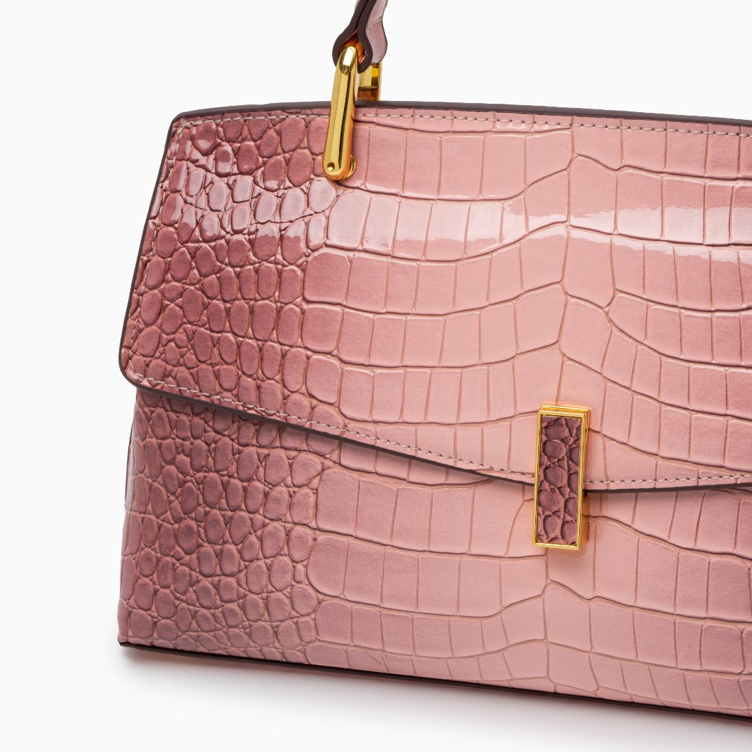 Sylvie · Sac structuré à l'effet croco brillant