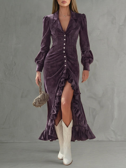 Monique · Robe midi à taille haute au charme raffiné