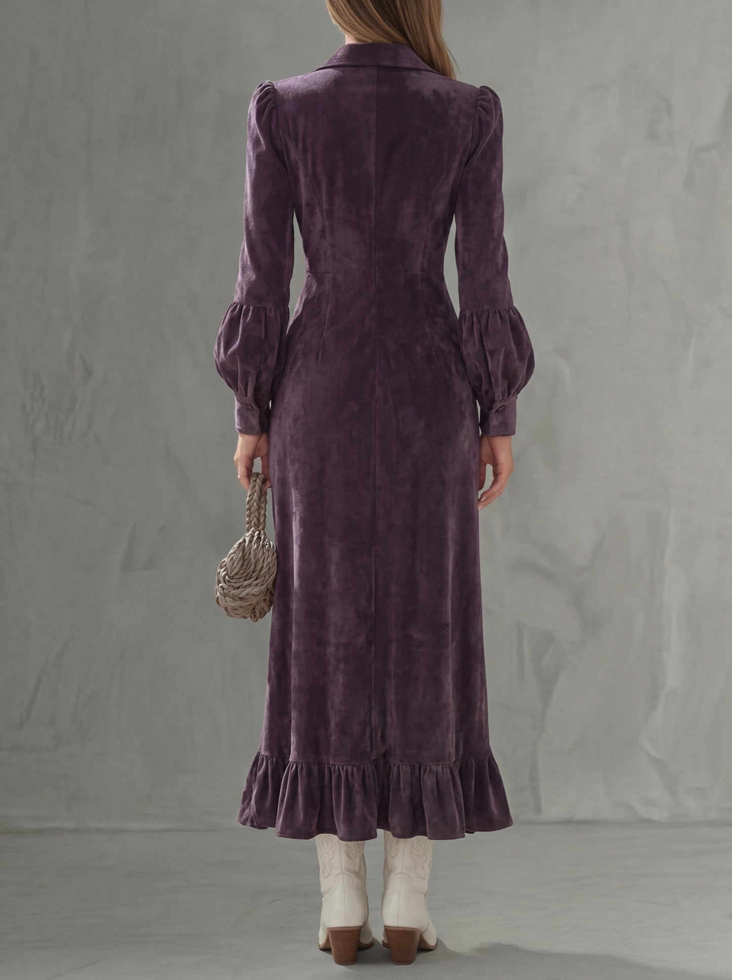 Monique · Robe midi à taille haute au charme raffiné