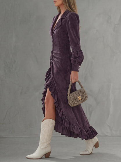 Monique · Robe midi à taille haute au charme raffiné