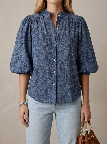 Paulette · Blouse à manches bouffantes et imprimé fleuri