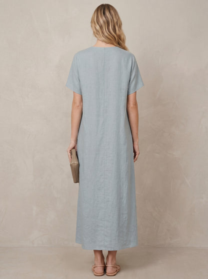 Paulette · Robe maxi nœud au col avec poches
