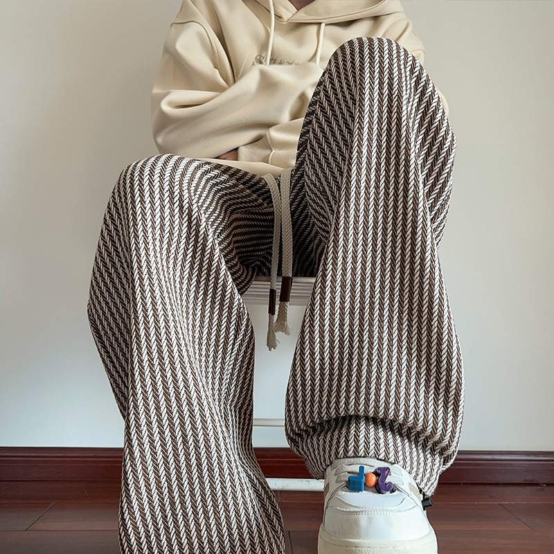 XAVIERA – PANTALONS EN POLAIRE MODERNES À RAYURES