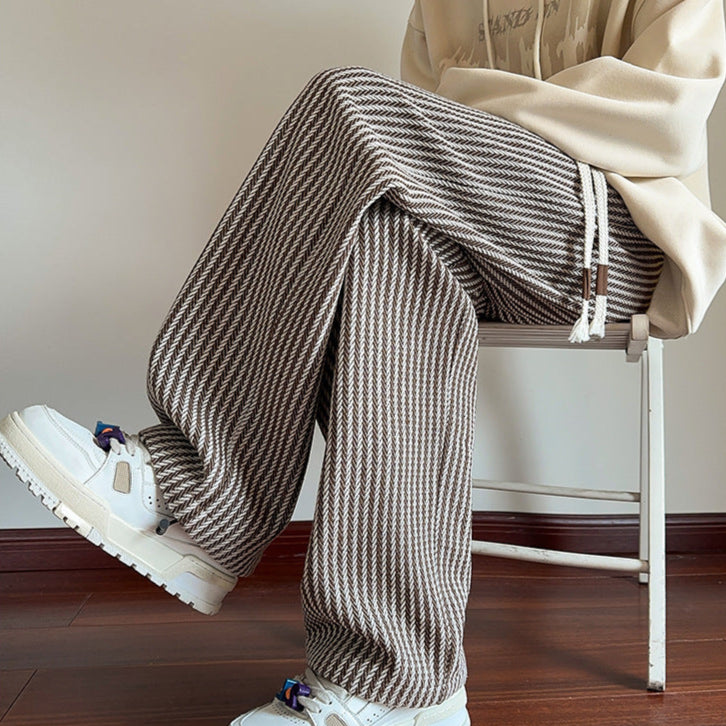 XAVIERA – PANTALONS EN POLAIRE MODERNES À RAYURES