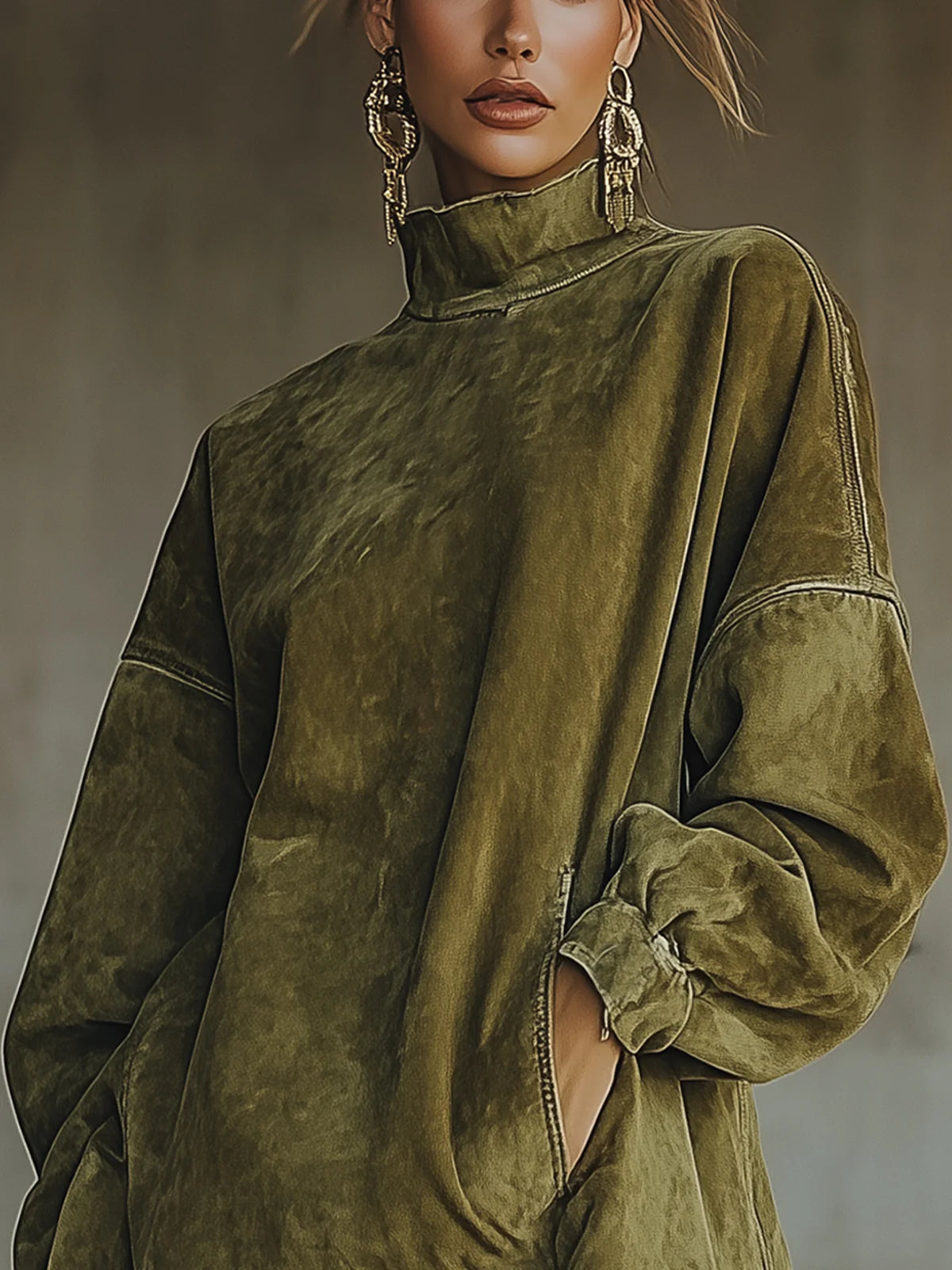Amalia · Robe à col montant et franges