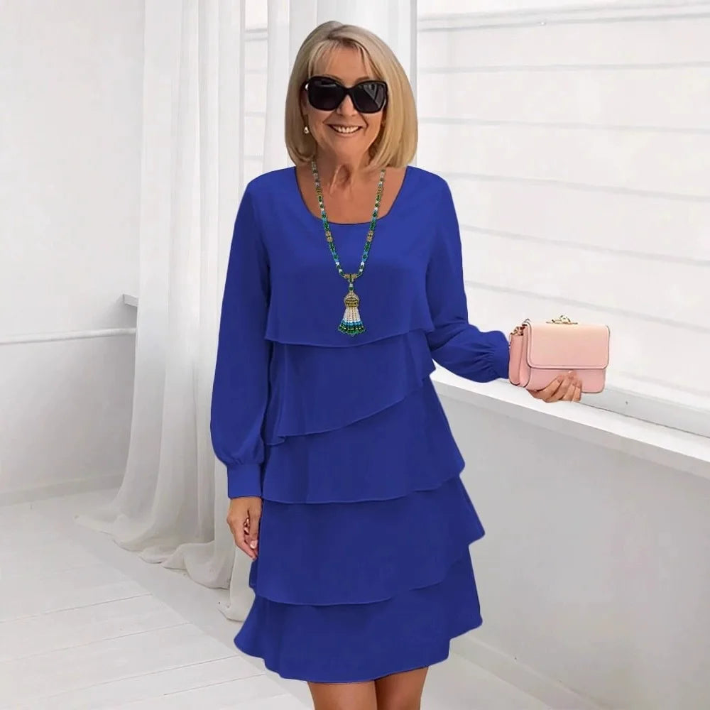 Margaret | Robe Longue à Manches Longues avec Volants Élégante et Confortable