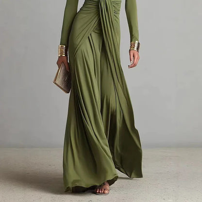 Leonora · Robe maxi avec décolleté drapé