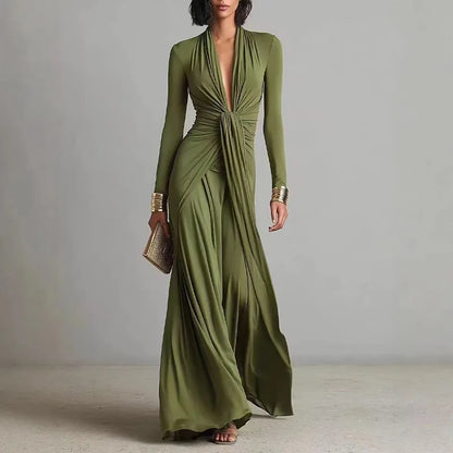 Leonora · Robe maxi avec décolleté drapé