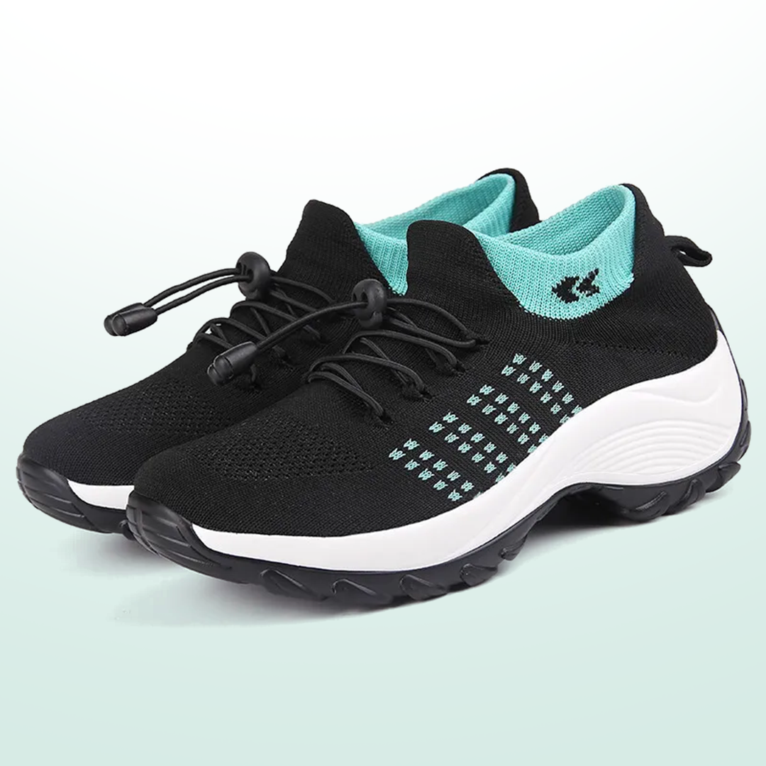 Ambulo Chaussures Orthopédiques en Tissu Tricoté - Vert Noir