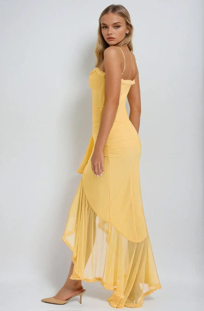 Chloe™ | Robe en Maille Jaune