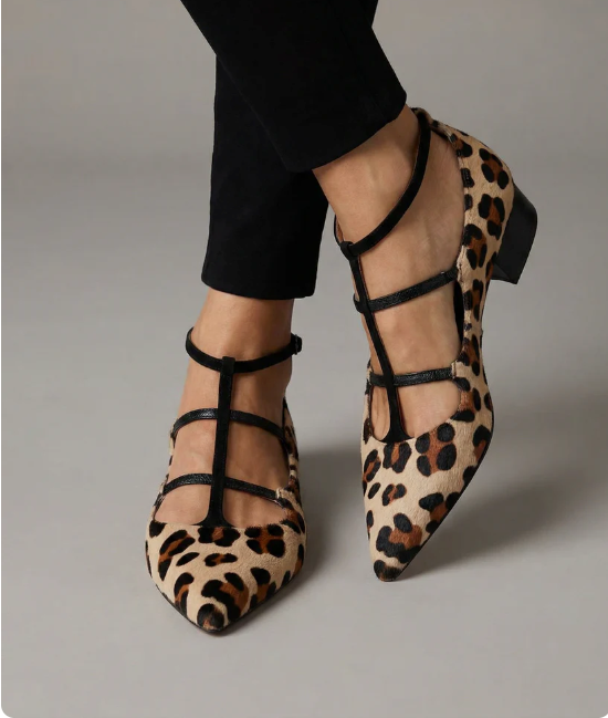 Bridget - Chaussures à talons avec bride léopard