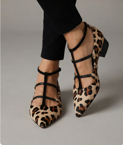 Bridget - Chaussures à talons avec bride léopard