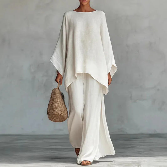 Martine · Ensemble léger haut ample et pantalon fluide