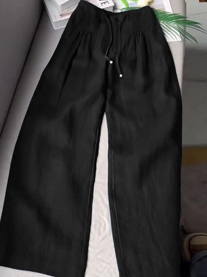 AMELINA – PANTALONS EN LIN PLISSÉS AVEC UNE COUPE CONFORTABLE