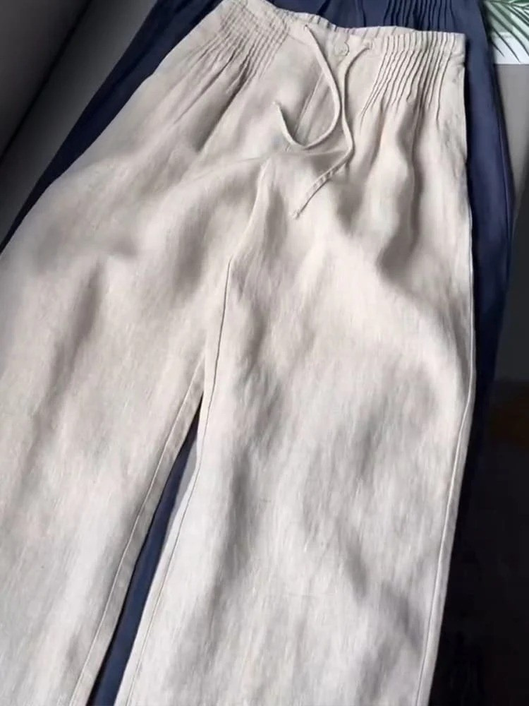 AMELINA – PANTALONS EN LIN PLISSÉS AVEC UNE COUPE CONFORTABLE