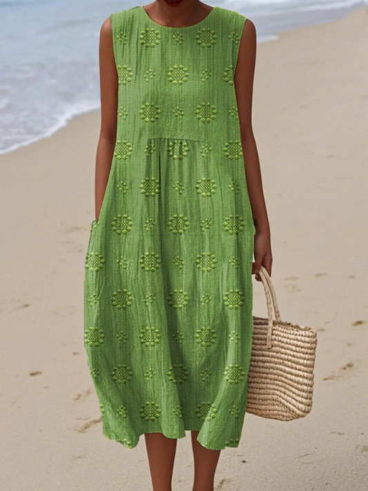 Robe Midi Brodée Rose™