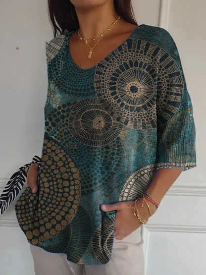 Pull en tricot abstrait géométrique vintage pour femmes