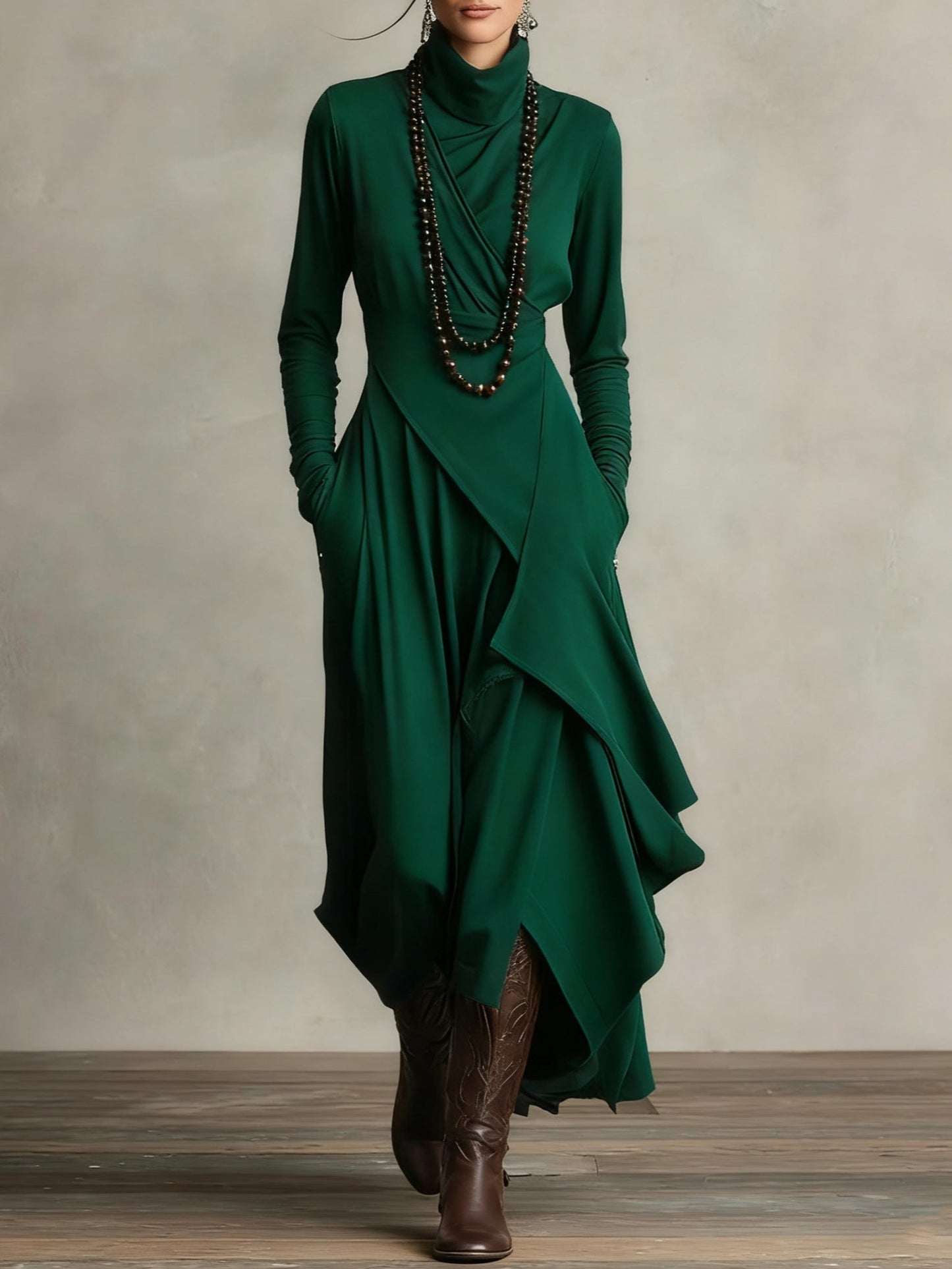 Malva | Robe Maxi à Col Montant