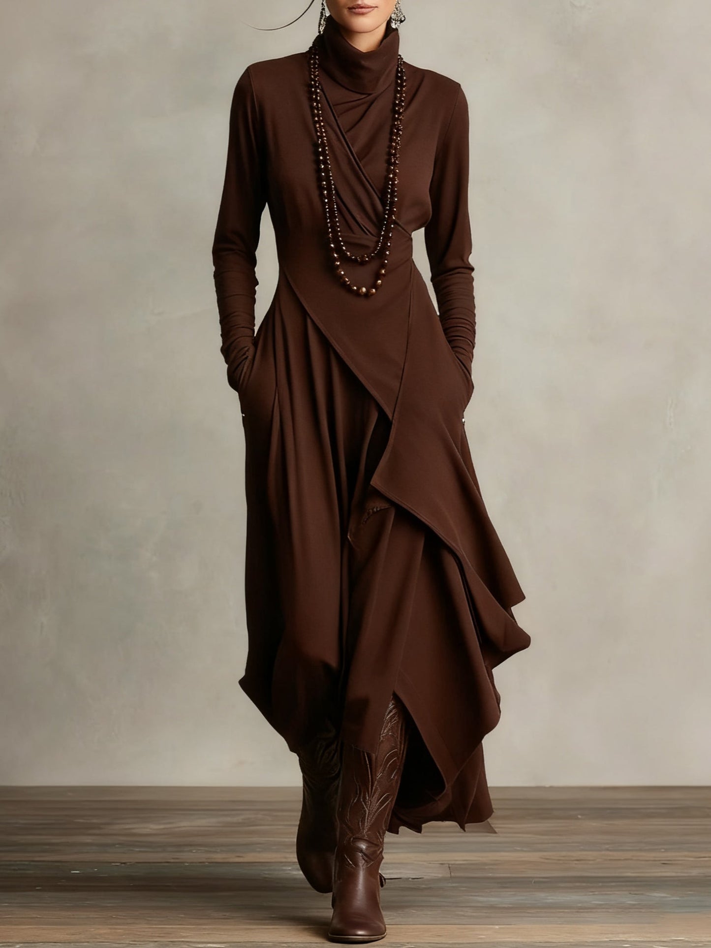 Malva | Robe Maxi à Col Montant