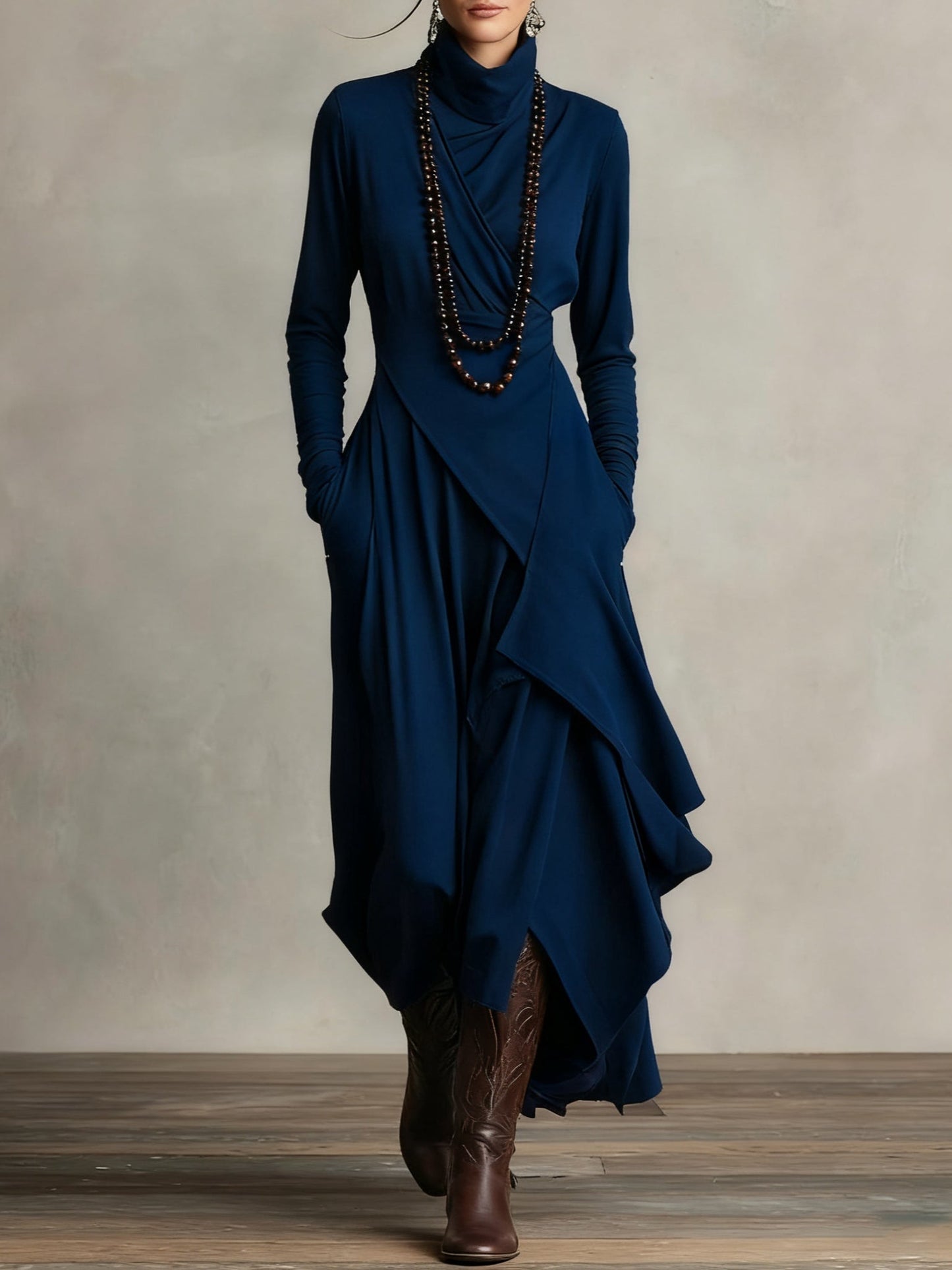 Malva | Robe Maxi à Col Montant