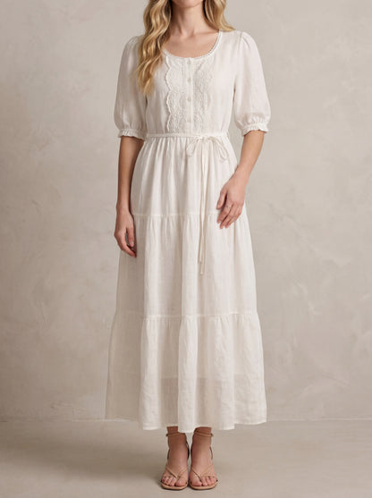 Odette · Robe mi-longue avec lace-up ajustable à la taille