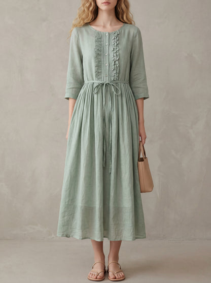 Odette · Robe mi-longue avec lace-up ajustable à la taille