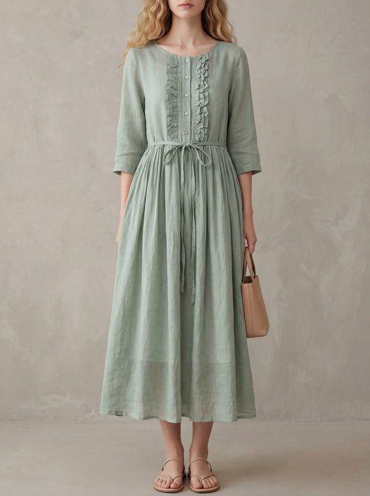 Odette · Robe mi-longue avec lace-up ajustable à la taille