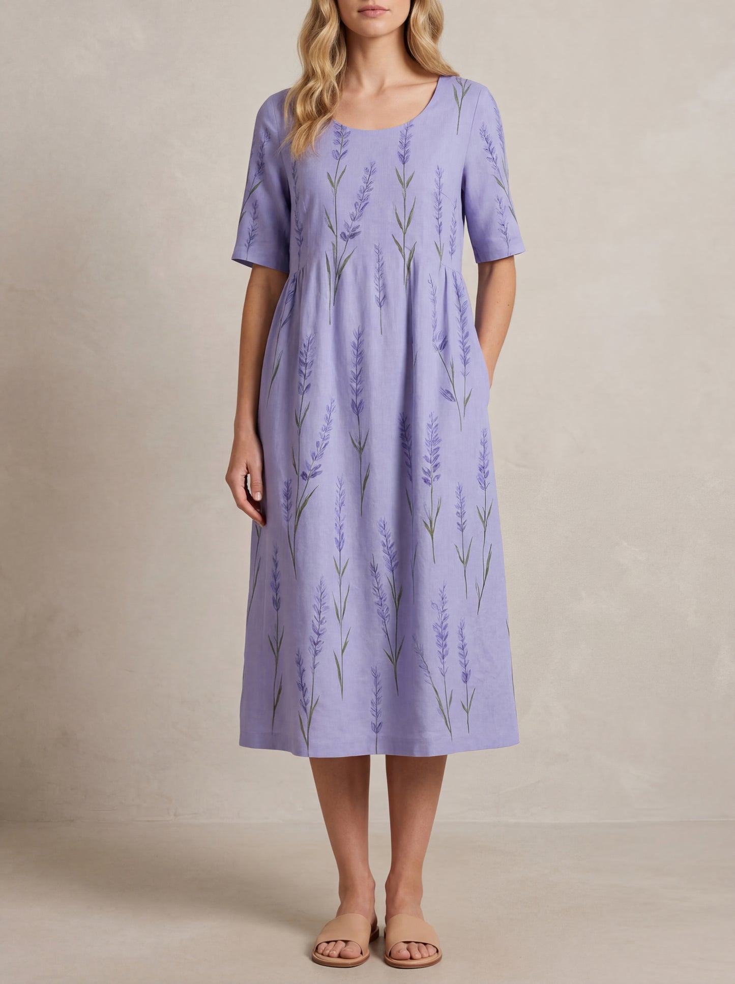 Claire · Robe midi fleurie, coupe ample et légère
