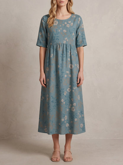 Claire · Robe midi fleurie, coupe ample et légère