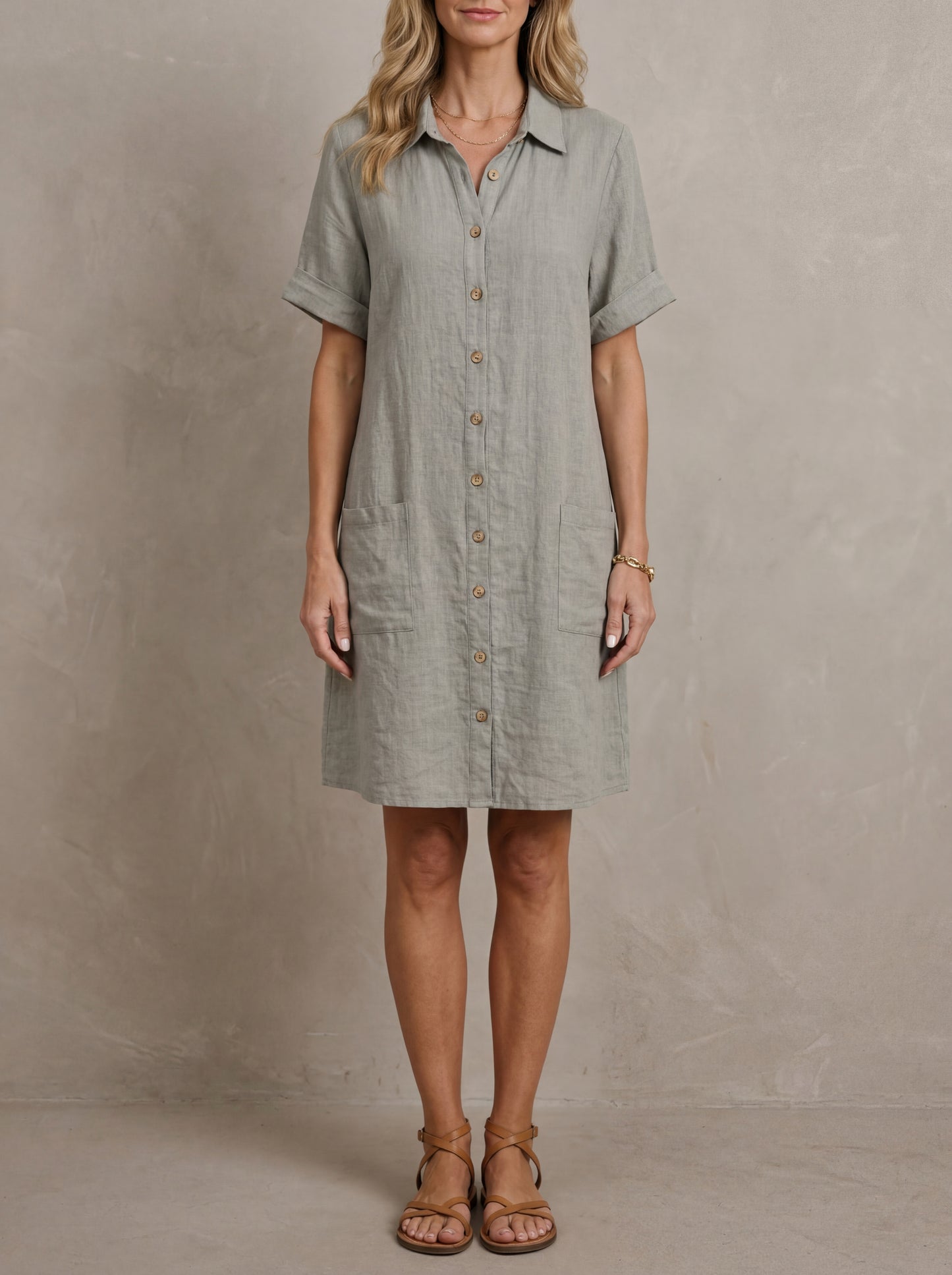 Sylvie · Robe chemise décontractée à poches