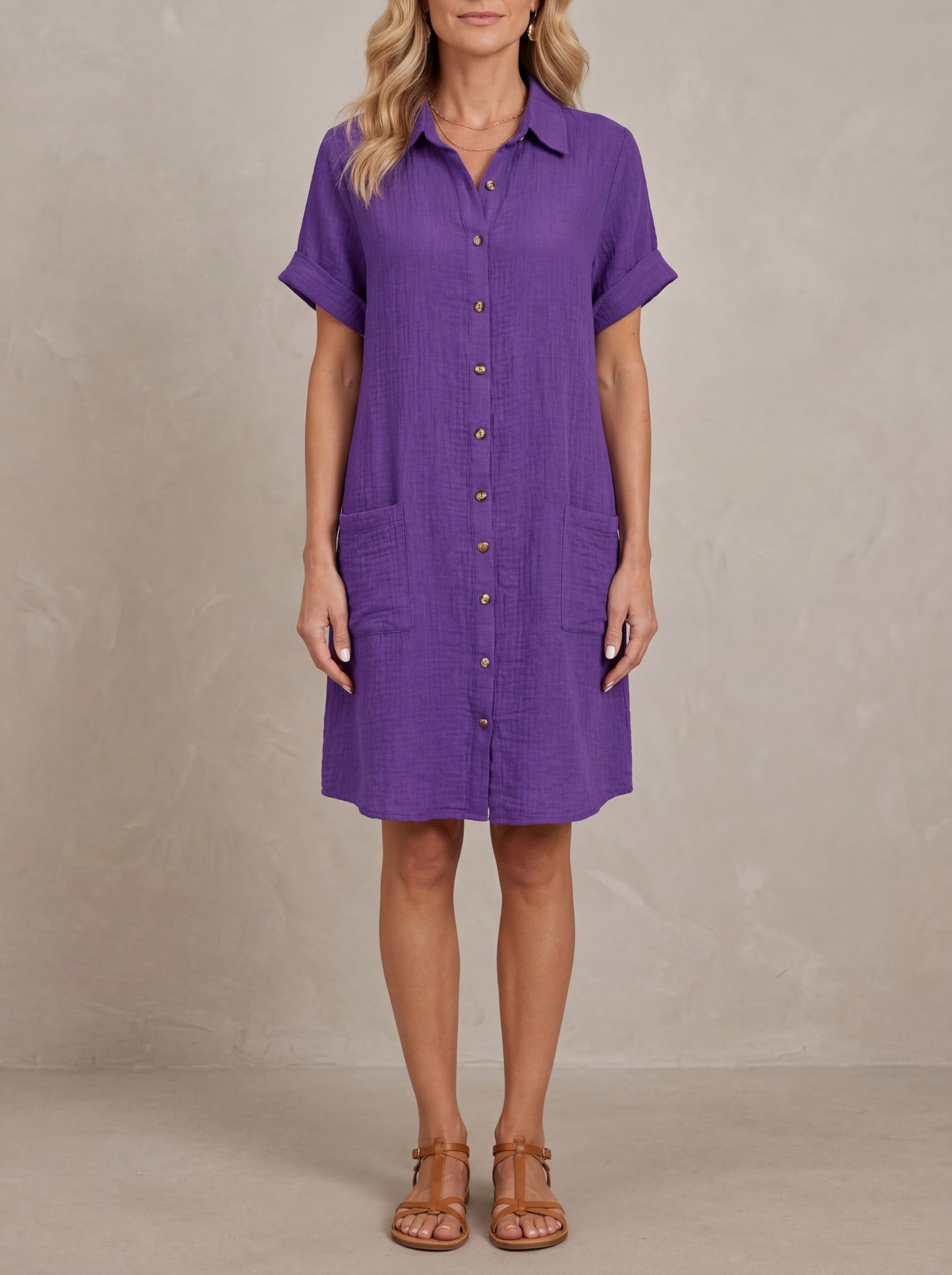 Sylvie · Robe chemise décontractée à poches