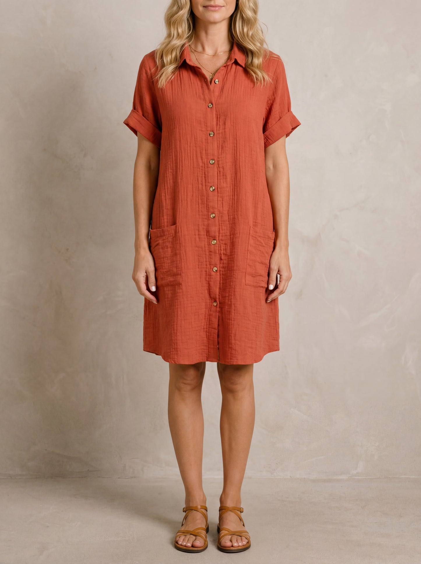Sylvie · Robe chemise décontractée à poches