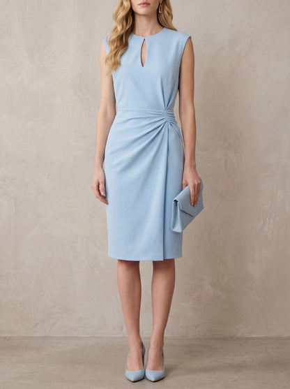 Colette · Robe midi drapée à décolleté discret