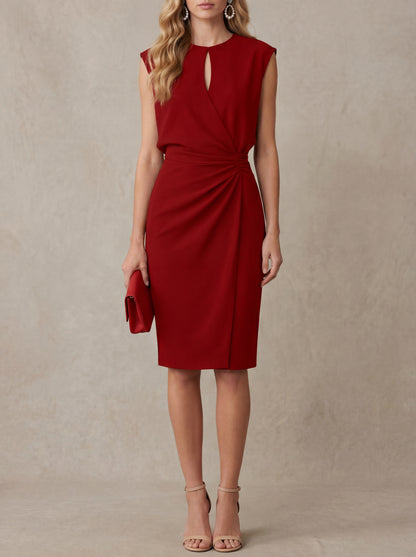 Colette · Robe midi drapée à décolleté discret