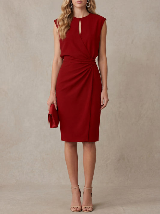 Colette · Robe midi drapée à décolleté discret