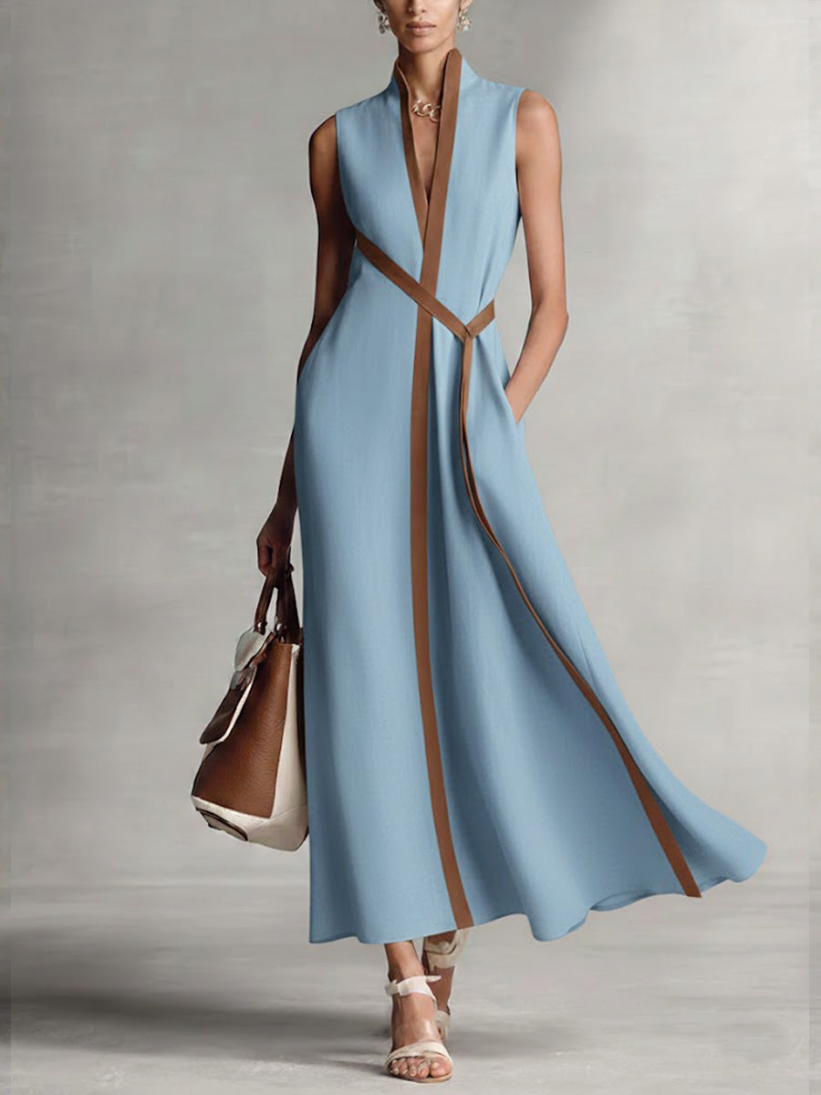 Margaux · Robe fluide à col coréen