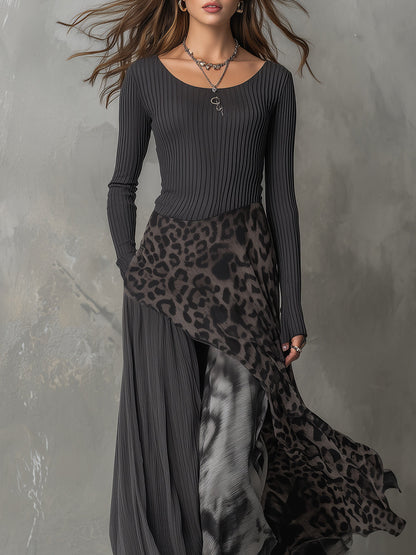 Odette · Robe maxi bohémienne à imprimé animalier