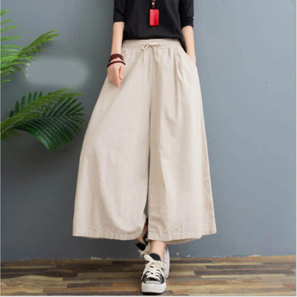 AMELINA – PANTALONS EN LIN PLISSÉS AVEC UNE COUPE CONFORTABLE