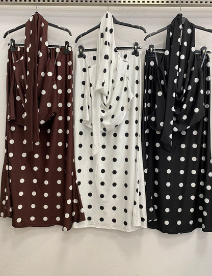 Chloé™ | Robe Longue à Pois Noirs