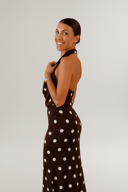 Chloé™ | Robe Longue à Pois Noirs