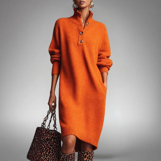 Constance™ | Robe en tricot douce avec boutons