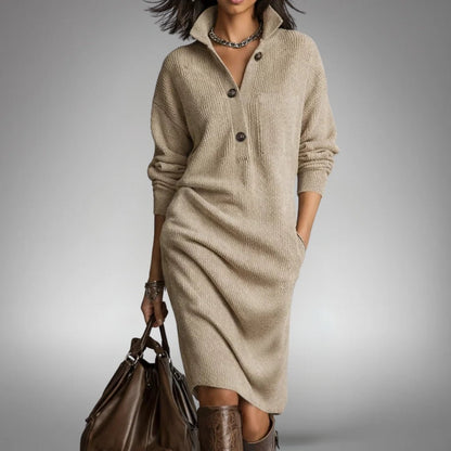 Constance™ | Robe en tricot douce avec boutons