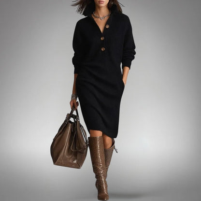 Constance™ | Robe en tricot douce avec boutons