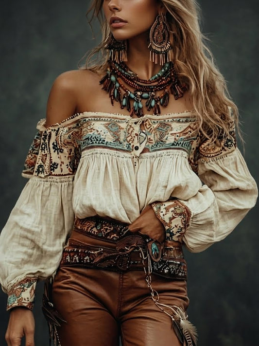 Rosalie · Blouse bohème à épaules dénudées
