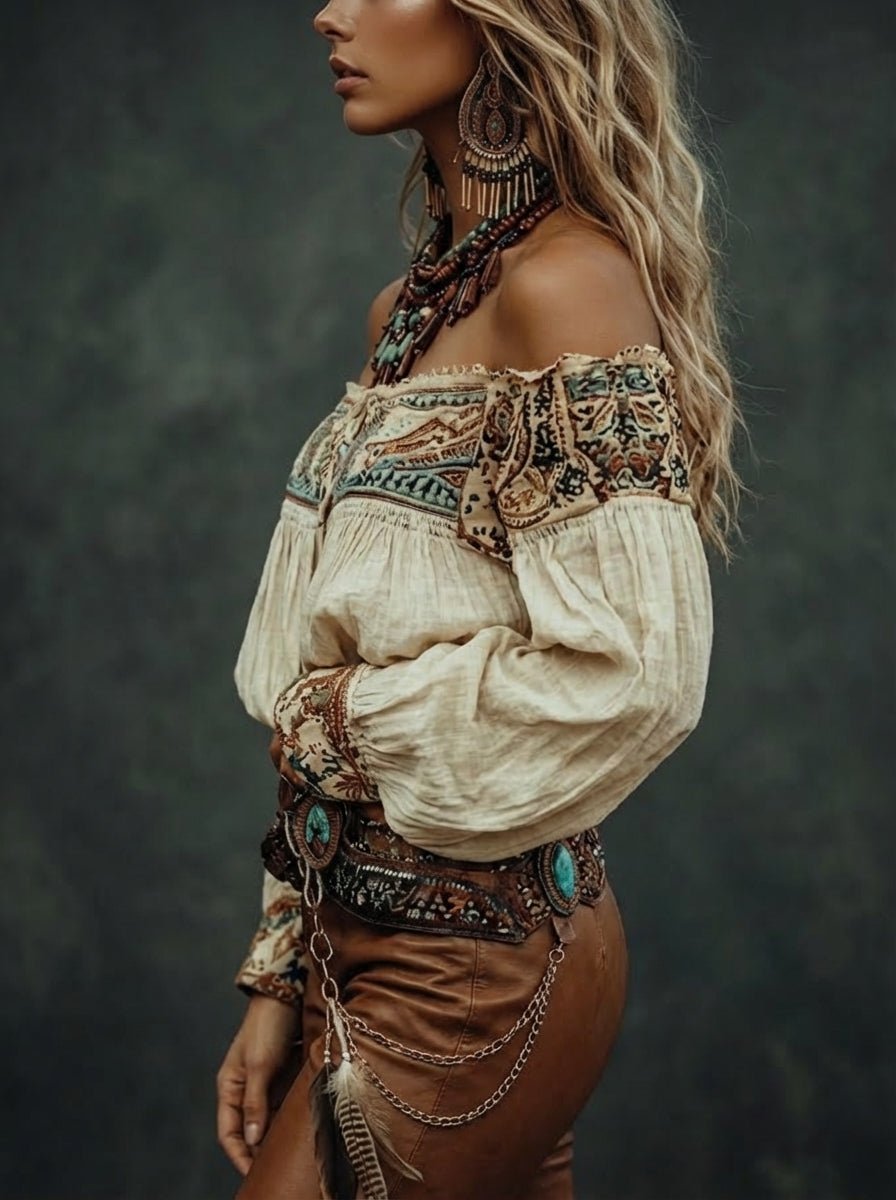Rosalie · Blouse bohème à épaules dénudées