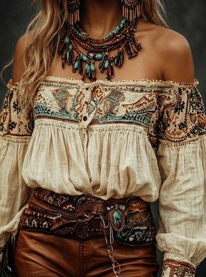 Rosalie · Blouse bohème à épaules dénudées